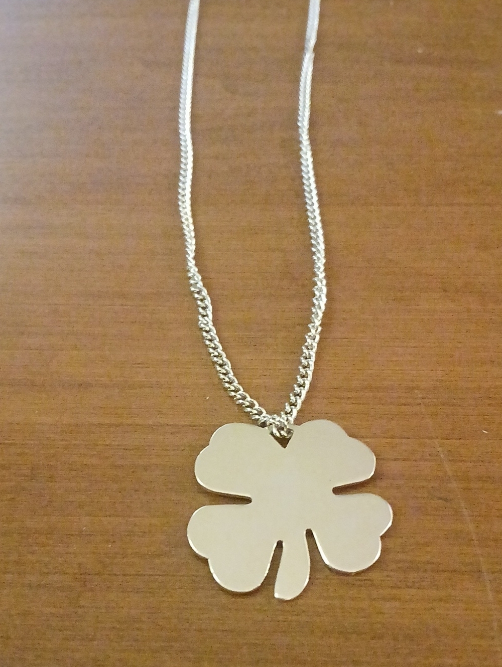 Silver Toned Four-Leaf Clover Pendant Necklace - Silver